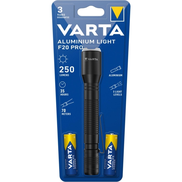 Varta Aluminium Light F20 Pro Ficklampa 250 lm