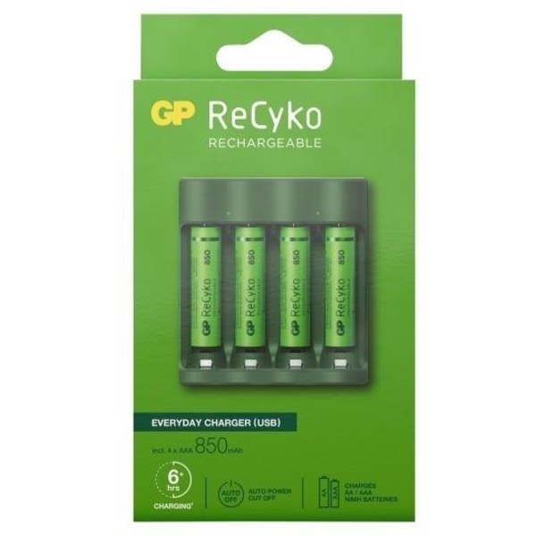GP ReCyko batteriladdare inkl. AAA-batterier
