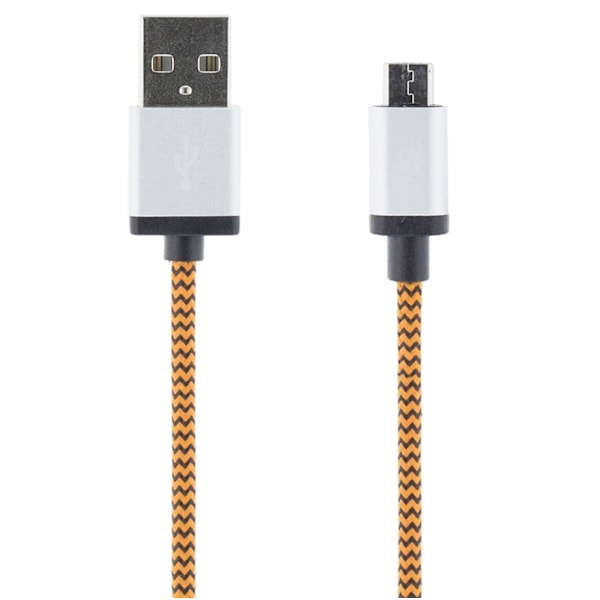 STREETZ USB-kaapeli, kangasp., Type A ur - Type Micro B, 1m, oranssi