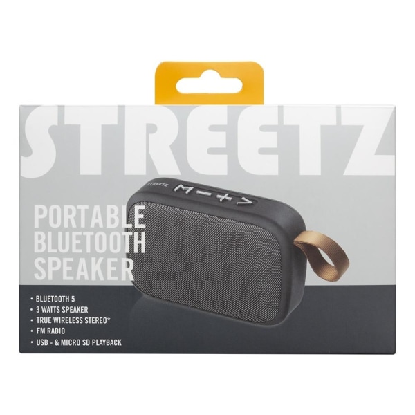 STREETZ langaton Bluetooth-kaiutin, USB/TF/AUX/FM/handsfree, mus