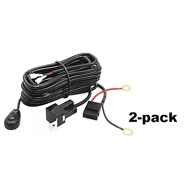 2-pack Reläkabelsats 40A med strömbrytare, för LED-ramper och extraljus