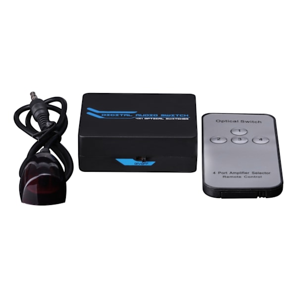 SPDIF/TOSLINK Digital Optical Audio 4x1 Switch with IR Remote Control