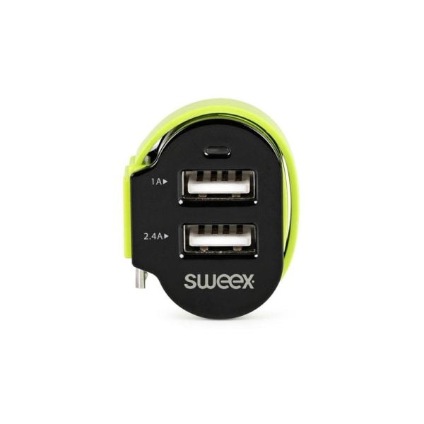 Sweex Billaddare 3-Utgångar 6 A 2 x USB / Micro USB Svart/Grön