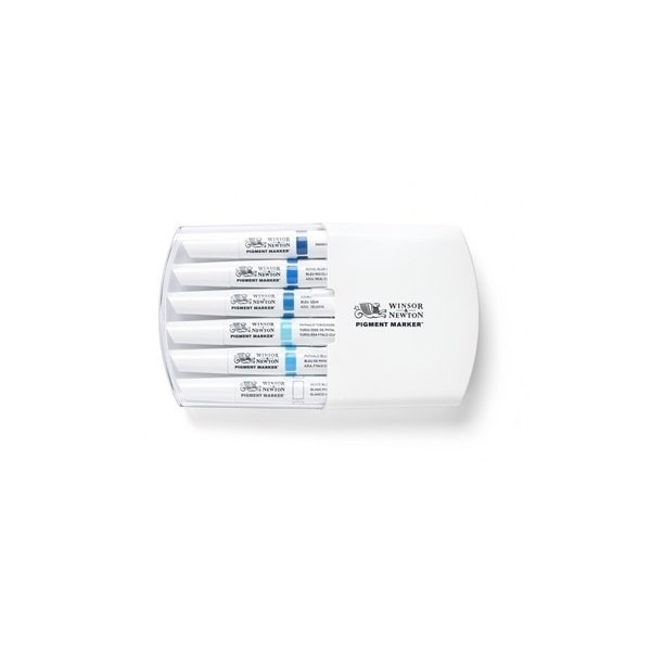 WINSOR Pigment Marker 6 Set Blue Tones