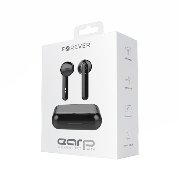Forever TWE-110 Earp Bluetooth-hovedtelefoner, svart Svart