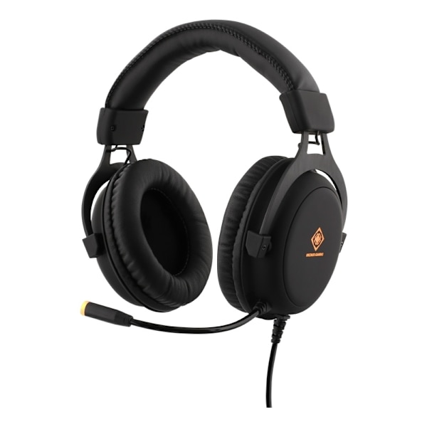 DELTACO GAMING Stereoheadset för gaming, 57mm element, LED-belysning, svart