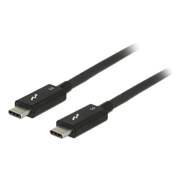 DeLOCK Thunderbolt 3 kabel, 40Gbps, 0,5m, Cypress E-marker, svart