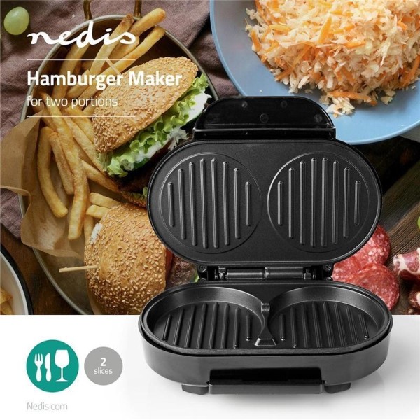 Nedis Hamburger Maker | 1000 W | 23.5 x 10.5 cm | Automatisk tem