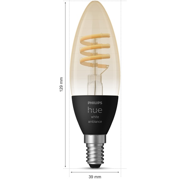 Philips Hue White Ambiance Filament E14 Kron 350 lm 1-pack