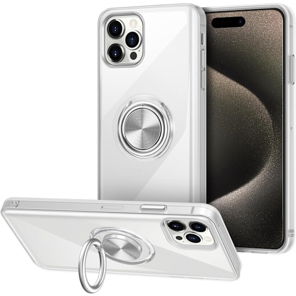 Transparent case with ring holder, iPhone 15 Pro Max Transparent