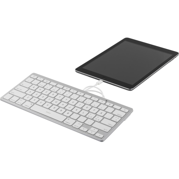 DELTACO lightning-tastatur til iOS-enheder, MFi, 0,4m, nordisk l Vit