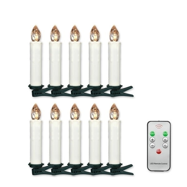 Julgransljus, Trådlösa LED-ljus, 10-pack