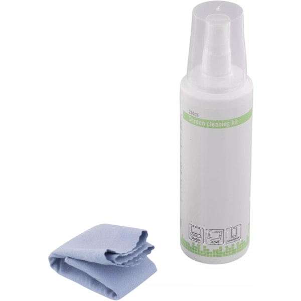 e5 rengöringskit, för rengöring av bildskärmar, microfiberduk, 250ml (CK1008)