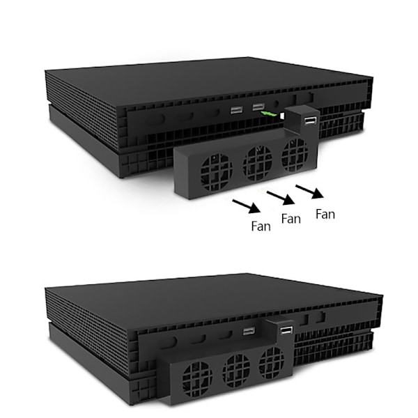 Ekstern køleventilator til Xbox One X, svart