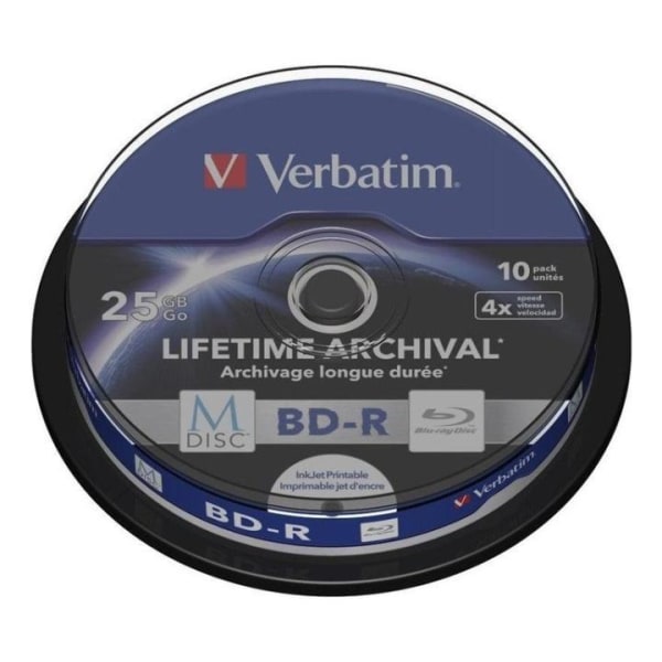 Verbatim M-Disc BD-R 4x 25GB/200min Spindle 10p