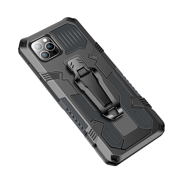 Robust etui med stativ til iPhone 13 Pro Max, Sort Svart
