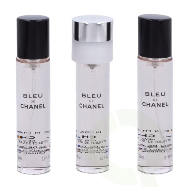 Chanel Bleu De Chanel Pour Homme Giftset 60 ml, 3x Edt Spray Refill 20ml - Twist and Spray - Travel Sprays