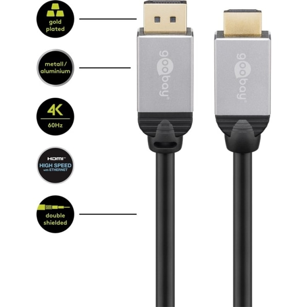 Goobay Adapterkabel för DisplayPort™/Höghastighets HDMI™ Display