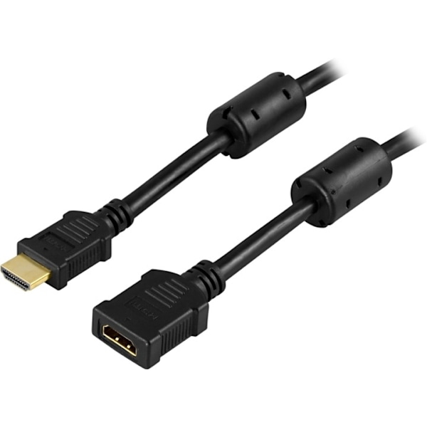 DELTACO HDMI-jatkokaapeli, 4K 60Hz, HDMI Type A ur - na, 2m, musta