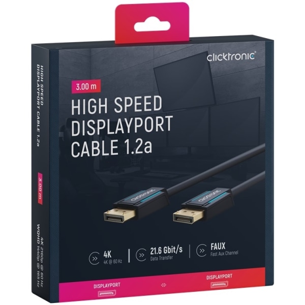 ClickTronic DisplayPort™-kabel Premium-kabel | 1x DisplayPort™-s