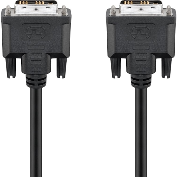 Goobay DVI-D Full HD-kabel Single Link, forniklet DVI-D-stik enkelt link (18 + 1 ben) > DVI-D-stik enkelt link (18 + 1 ben), 2 m