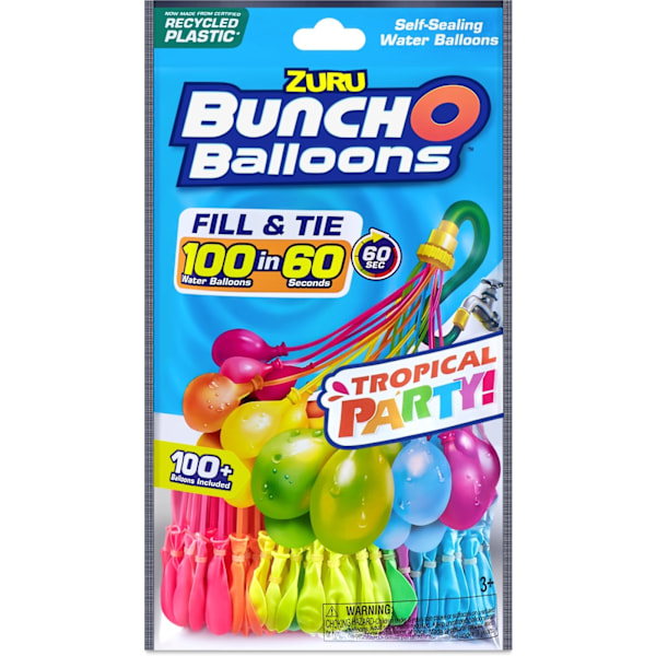 Bunch O 'Balloons Tropical Party -vattenballonger, 3 buntar