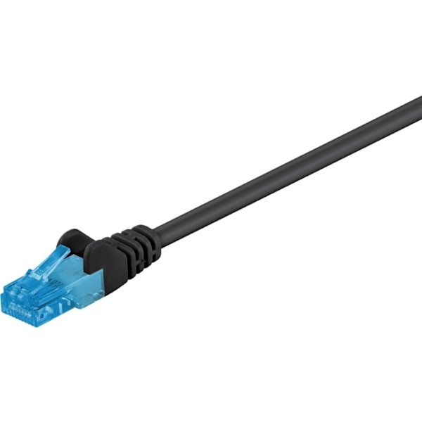 Goobay Patchkabel CAT 6A, U/UTP, svart kopparledare (CU), halogenfri kabelhölje (LSZH), 0.25 m