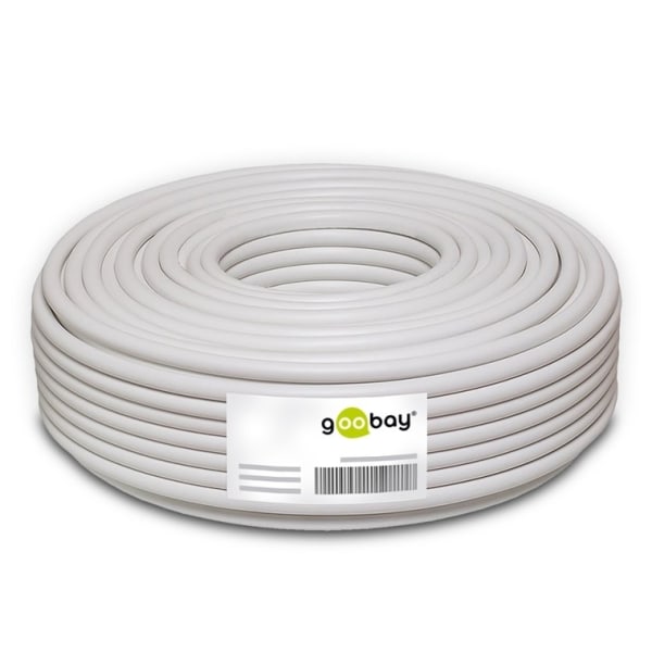 Goobay GHMT-certifierad CAT 8.1 installationskabel, S/FTP (PiMF), gul kopparledare (CU), AWG 22/1 (solid), halogenfri (LSZH), 25 m