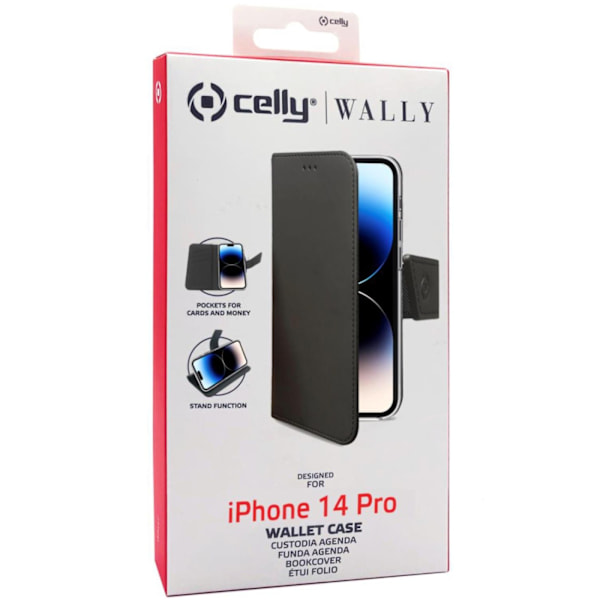 Celly Wallet Case iPhone 14 Pro Svart Svart