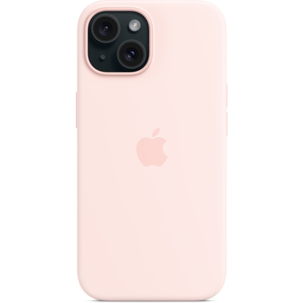 Apple iPhone 15 silikonikuori MagSafella, vaaleanpunainen Rosa