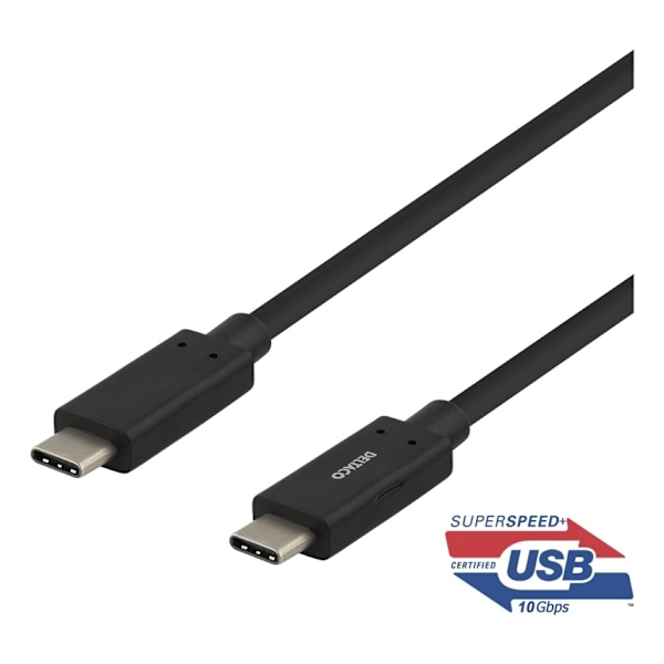 DELTACO USBC 3.1 GEN2 10Gbps/3A/E-marker 1m