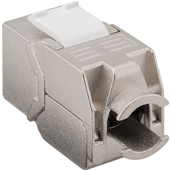 Goobay Keystone modul RJ45 CAT 8.1, STP, GHMT-certifierad 15,8 mm bred, crocodile typ, klämlist för IDC-montering (verktygsfri)