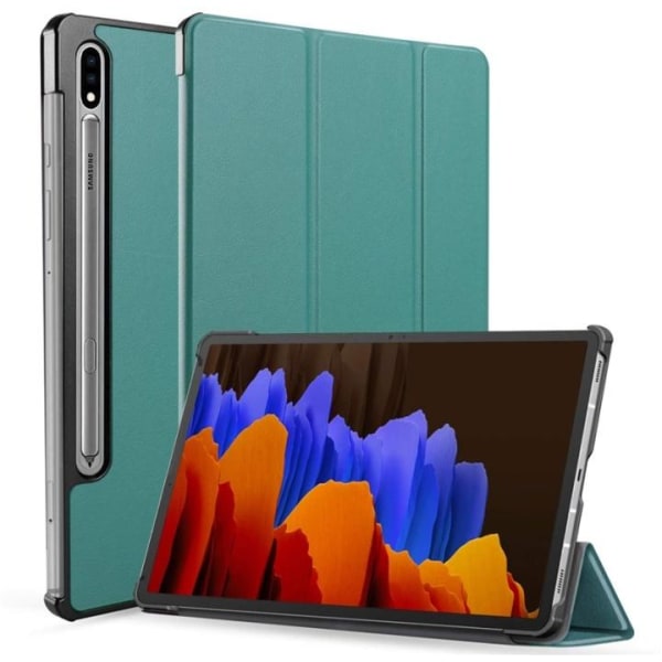 Tri-fold fodral med stativfunktion för Galaxy Tab S7 Plus 12,4", Grön