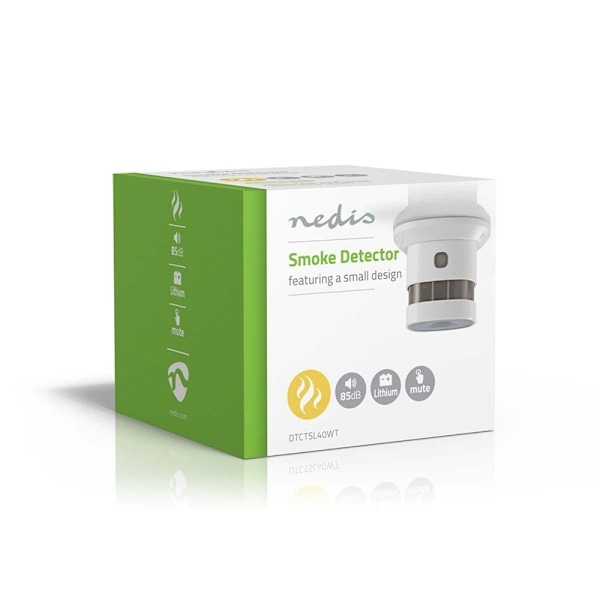Nedis Röklarm | Batteridriven | Batterilängd upp till: 10 år | EN 14604 | Med paus knapp | Med testknapp | 85 dB | ABS | Vit