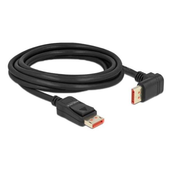 Delock DisplayPort cable male straight to male 90° upwards angled 8K 6Hz 3m