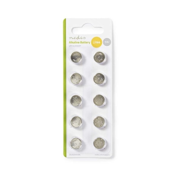 Nedis Alkaline Batteri LR44 | 1.5 V DC | 10-Blister | Silver