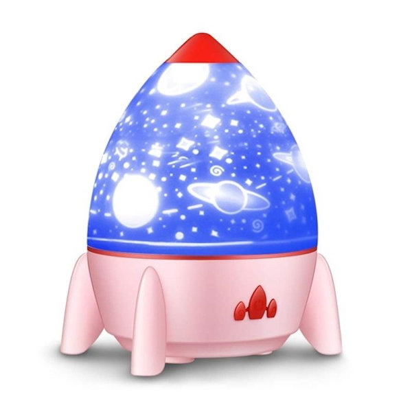 Rocket-yövalo, jossa on tähtiprojektori ja vaihdettavat kuviot