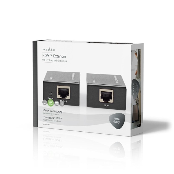 Nedis HDMI â„¢ Extender | Over Cat6 | Op til 60.0 m | 1080p | 1.65 Gbps | Metal | Antracit