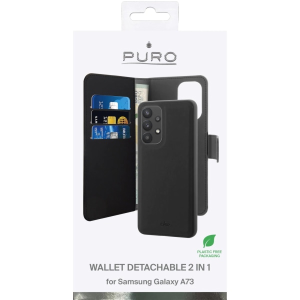 Puro Samsung Galaxy A73 5G Wallet Detachable, black Svart
