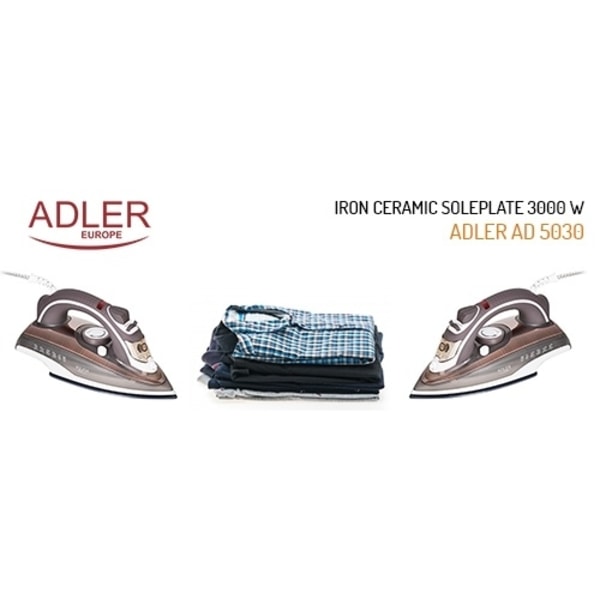 Adler AD 5030 silitysrauta, 3000W - beige/valkoinen