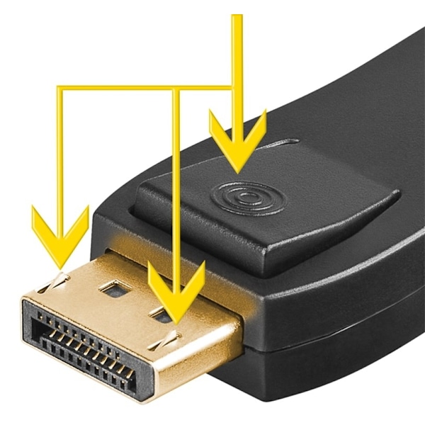 Goobay DisplayPort™/HDMI™-adapter 1.1, Guldpläterad Displayport™ plugg > HDMI™-uttag (typ A)