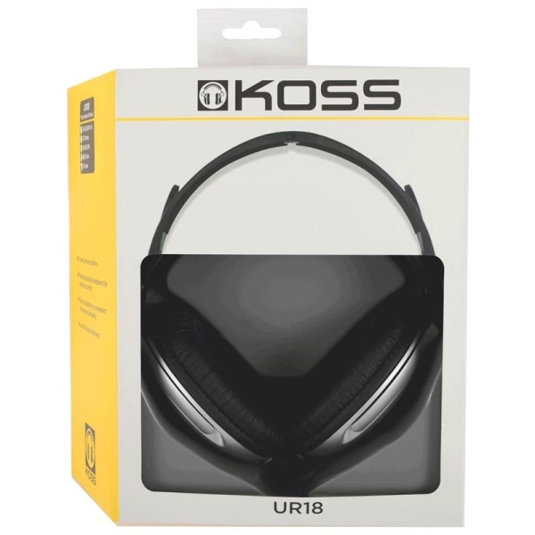 Koss Hovedtelefon Over-Ear UR18 Sort/Sølv Silver