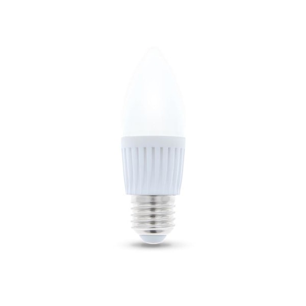 LED-Lampa E27, C37, 10W, 230V, 6000K, Keramisk, Kallvit