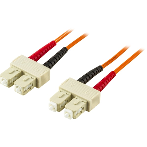 DELTACO fiberkabel, <b>SC - SC</b>, 50/125, OM2, duplex, multimode, 1m