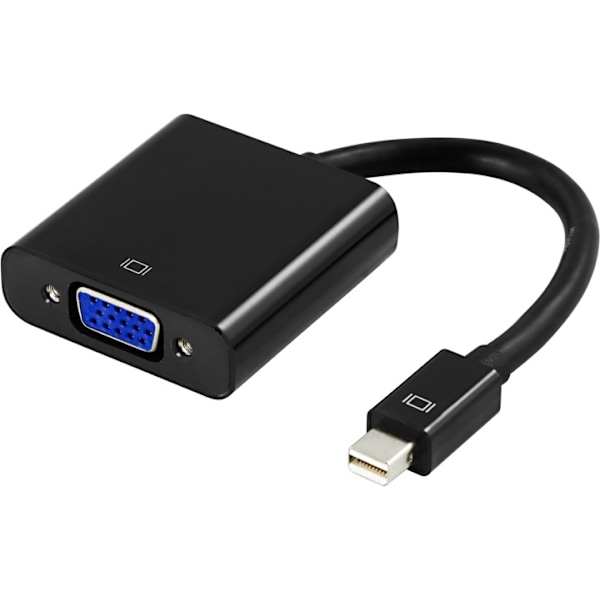 DELTACO mini DisplayPort til VGA, 20-pin han - 15-pin hun, 0.2m, sort