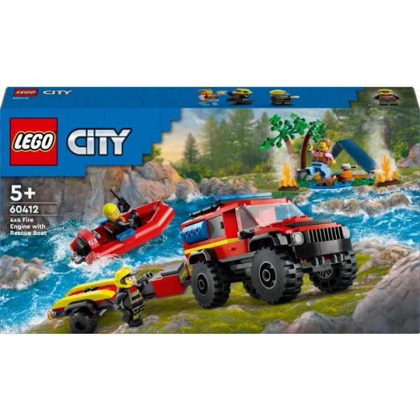 LEGO City Fire 60412 - 4x4 brandbil med redningsbåd