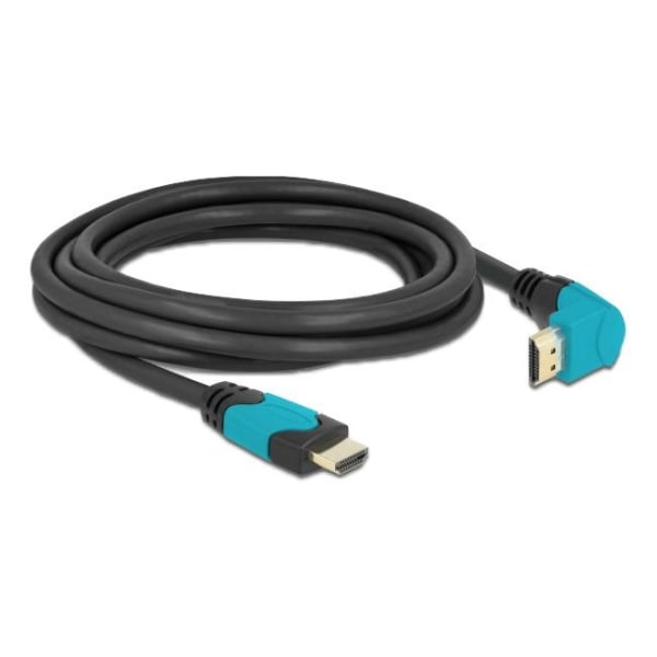 Delock High Speed HDMI cable male straight to male 90° downwards angle