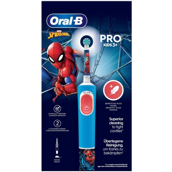 Oral B Eltandborste Vitality Pro Kids Spiderman HBOX