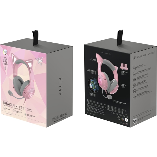 Razer Kraken Kitty V2 Gaming Headset, Pink