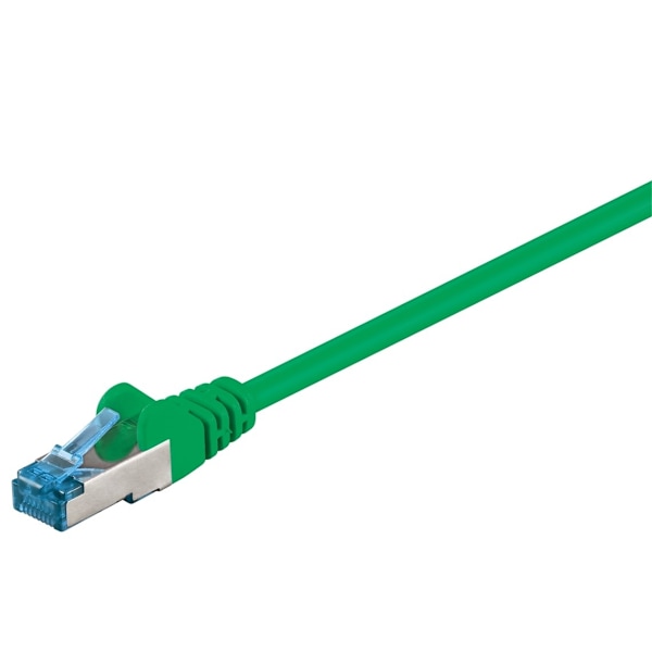 Goobay Patchkabel CAT 6A, S/FTP (PiMF), grön, 2 m opparledare (CU), halogenfri kabelhölje (LSZH)